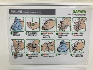 狭山流通加工所の手洗いの張り紙